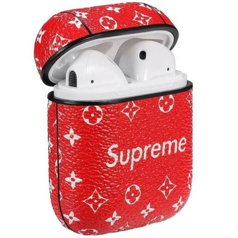 louis vuitton x supreme airpod case|louis vuitton airpods case real.